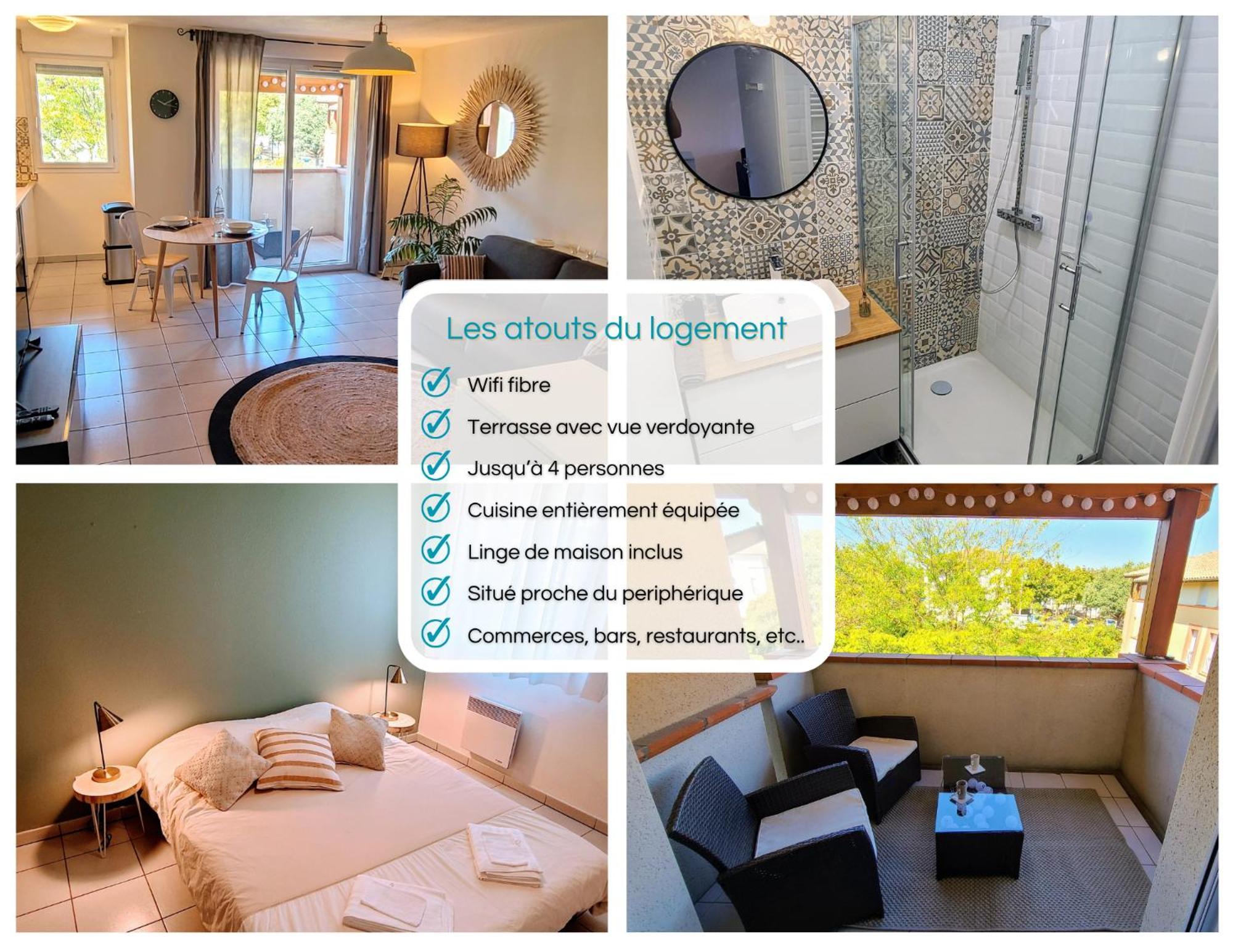 " Cote Parc " Cite De L'Espace - Balcon - Piscine ตูลูส ภายนอก รูปภาพ